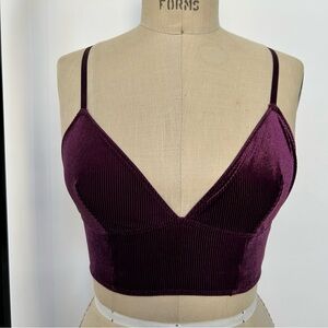Velvet Purple Strappy Crop Top